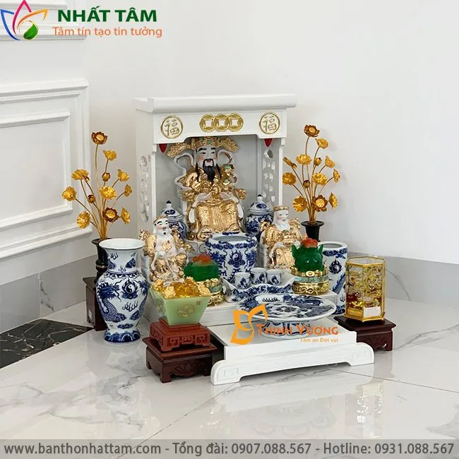Mẫu Bàn Thờ Thần Tài ông địa Trắng Mẫu Bttt 5004 (1)