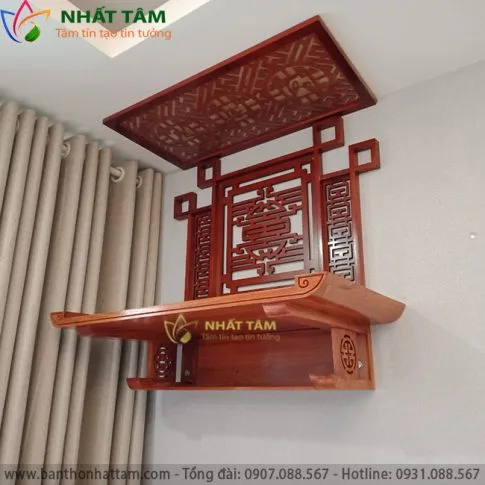 Bàn thờ treo tường gỗ hương