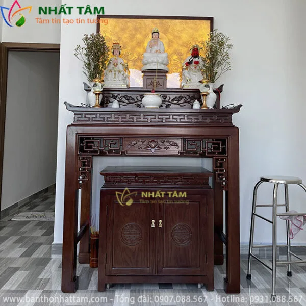 Bàn Thờ Gỗ Sồi Có Gỗ đôn